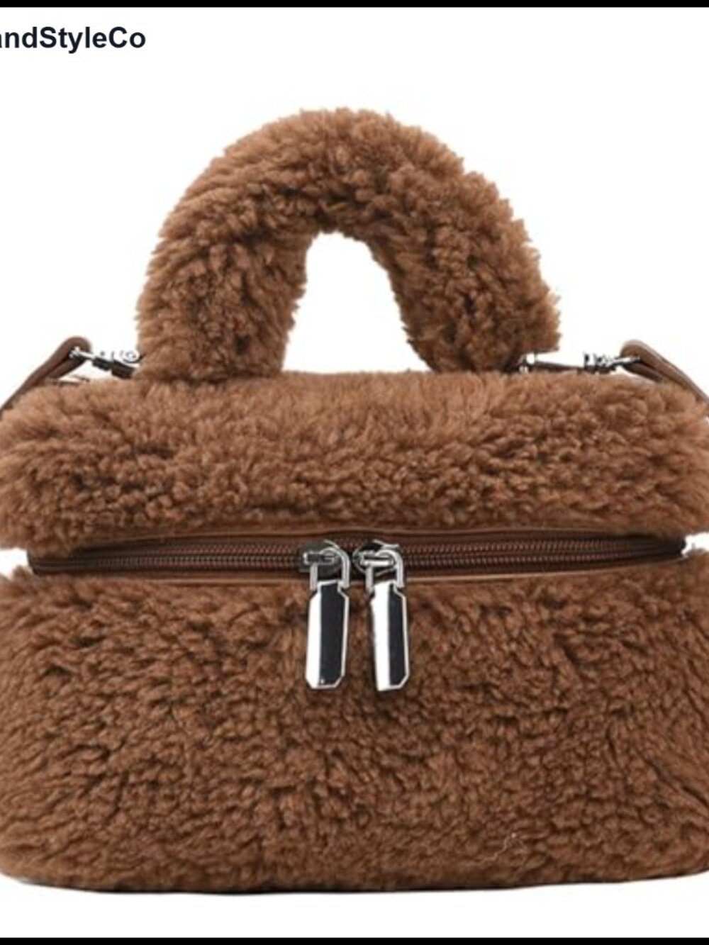 Faux Fur Crossbody Bag Fuzzy Lambswool Purse Top-Handle Fluffy Handbag Women